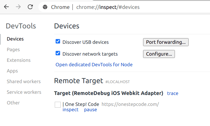 Remote debugging iOS target