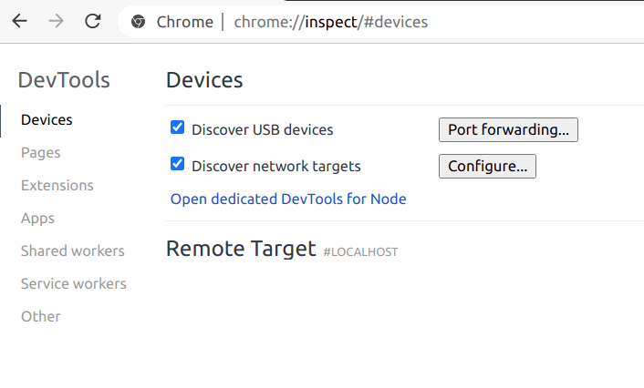 Chome inspect devices tab